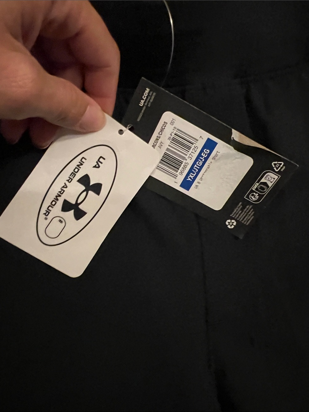 Under Armour Boy’s Black Athletic Shorts with Logo - Picture 3 of 6